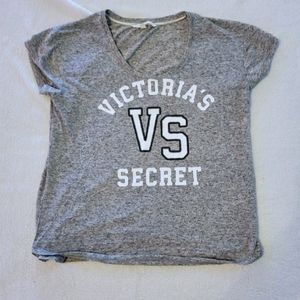 Victoria's Secret Gray Logo Tshirt Sz S